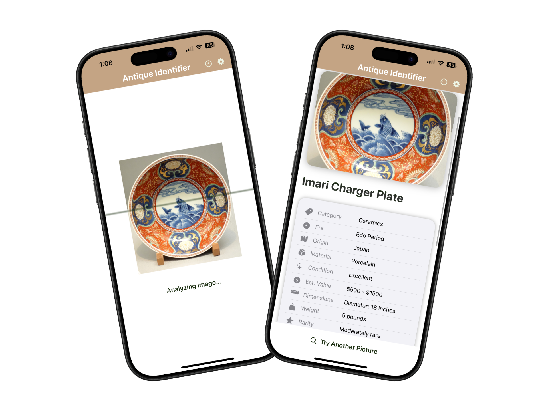 rock identifier app interface showing rock identification